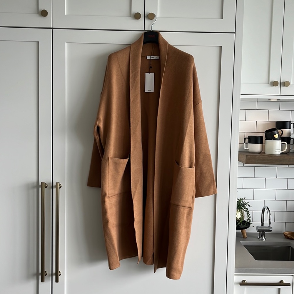 Mango Coatigan size L camel colour - never worn